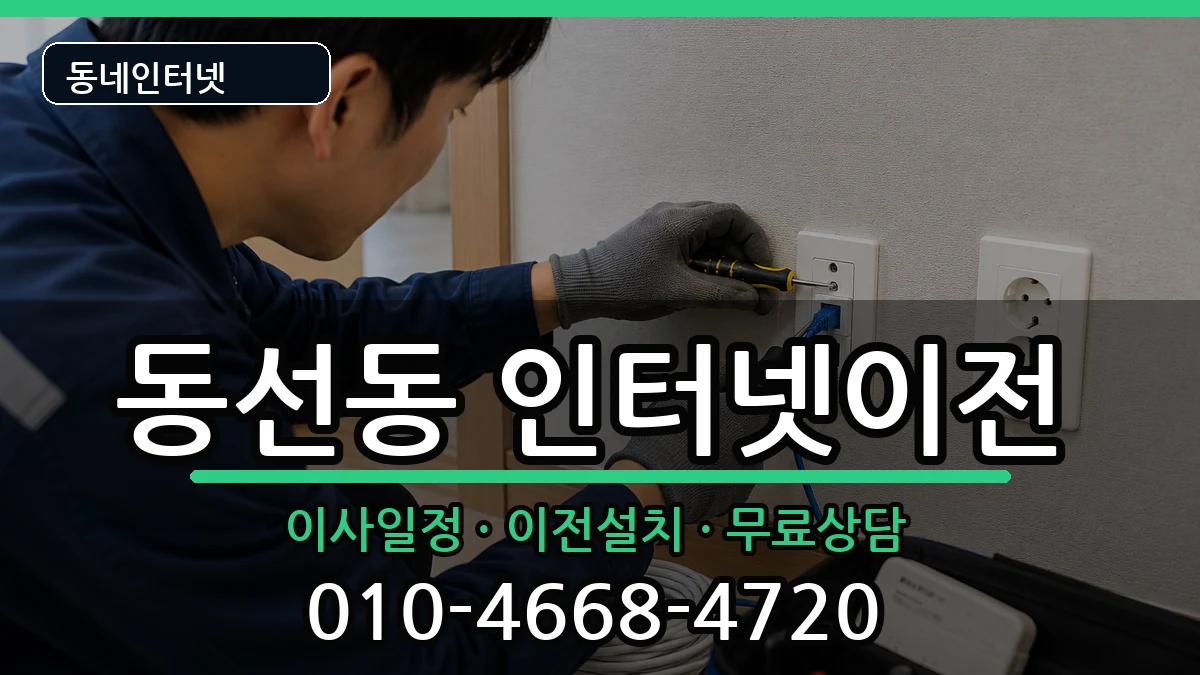 서울특별시성북구동선동  인터넷TV결합 사례형
