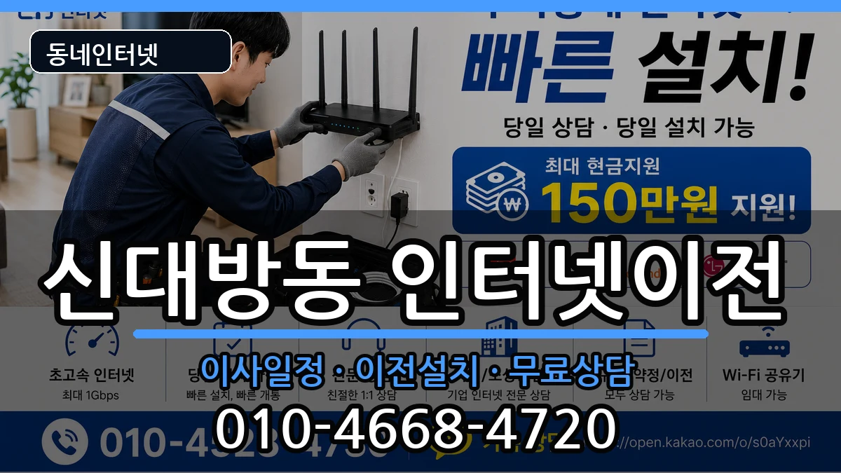 서울특별시동작구신대방동 인터넷이전 서울특별시동작구신대방동 인터넷이전 인터넷 설치 안내 이미지 2