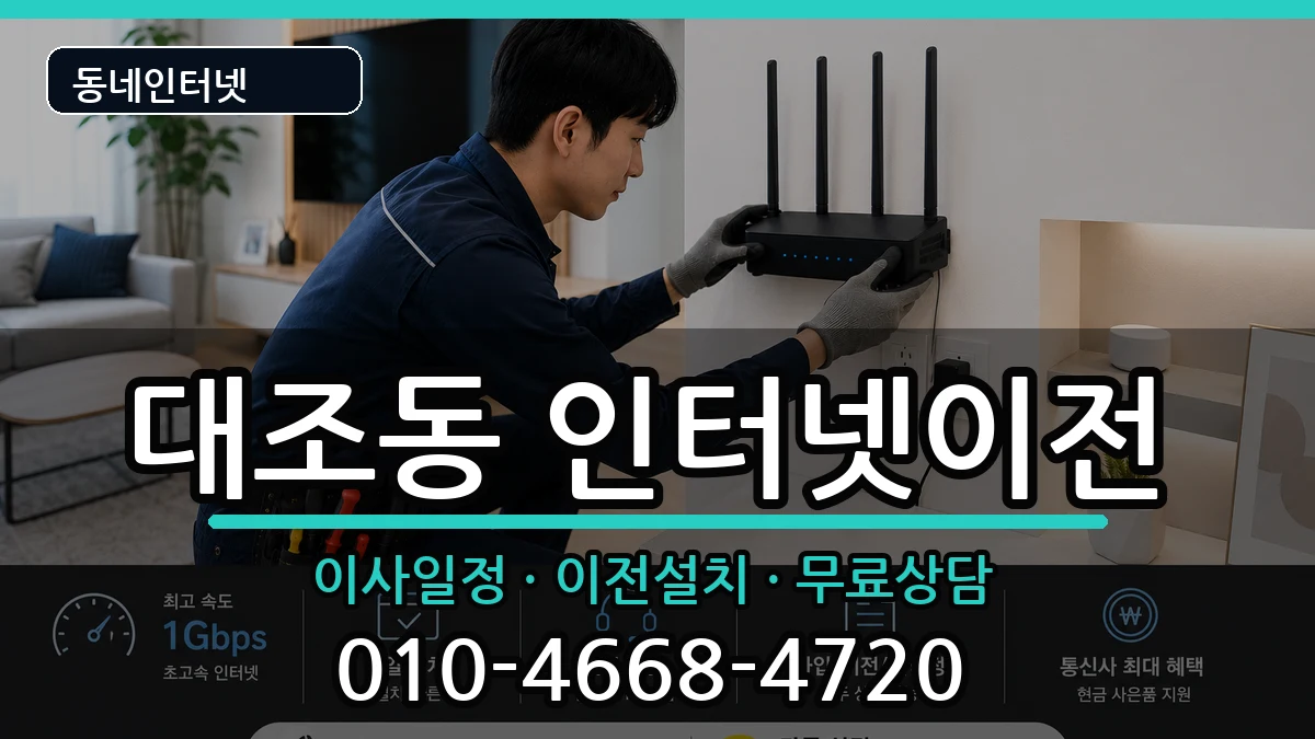서울특별시은평구대조동  인터넷이전 비용형