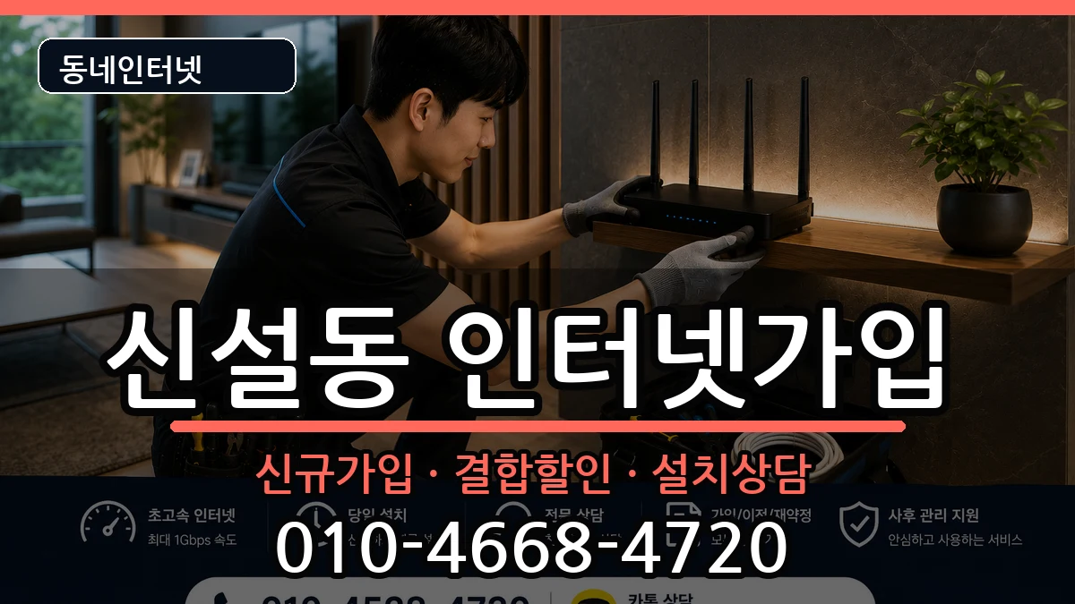 서울특별시동대문구신설동  인터넷가입 절차형