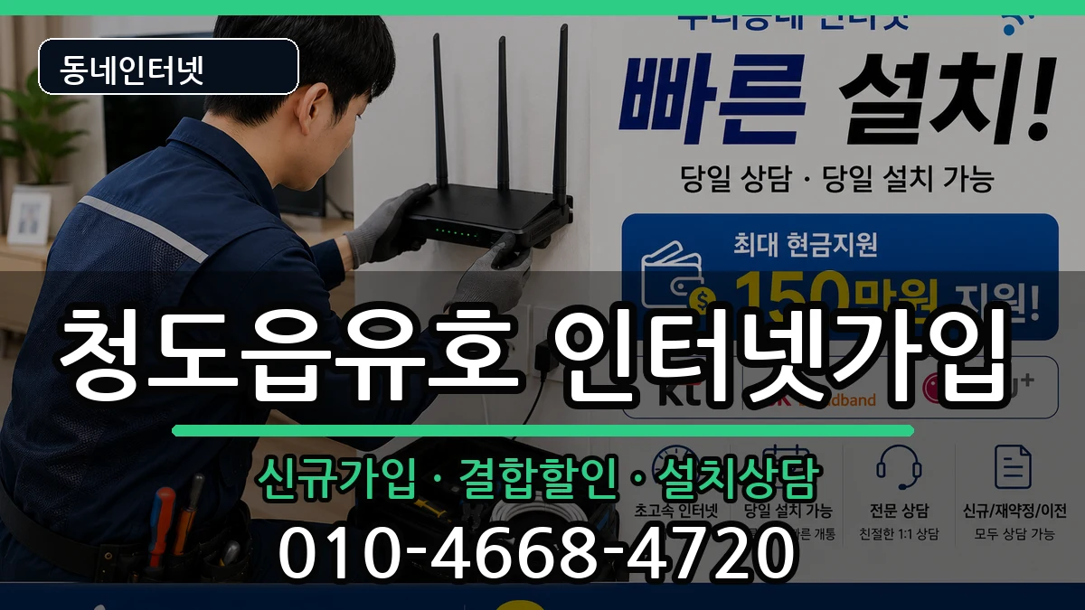 경상북도청도군청도읍유호  인터넷가입 지역형